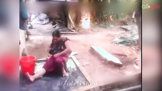 Indian MILF sits outdoors and washes erogenous zones flashing boobs | XXX Video on AllSex.XXX