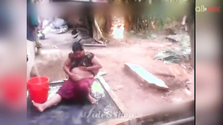 Indian MILF sits outdoors and washes erogenous zones flashing boobs | XXX Video on AllSex.XXX