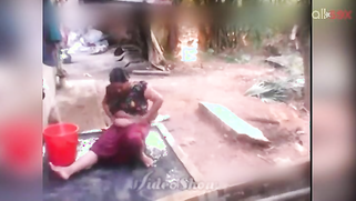 Indian MILF sits outdoors and washes erogenous zones flashing boobs | XXX Video on AllSex.XXX