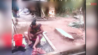 Indian MILF sits outdoors and washes erogenous zones flashing boobs | XXX Video on AllSex.XXX