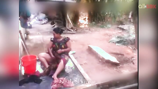 Indian MILF sits outdoors and washes erogenous zones flashing boobs | XXX Video on AllSex.XXX