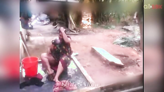 Indian MILF sits outdoors and washes erogenous zones flashing boobs | XXX Video on AllSex.XXX