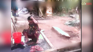 Indian MILF sits outdoors and washes erogenous zones flashing boobs | XXX Video on AllSex.XXX