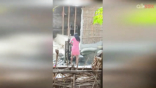 Guy can't take eyes off hot Desi MILF in slinky red dress washing | XXX Video on AllSex.XXX