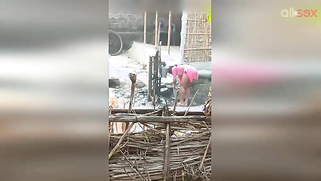 Guy can't take eyes off hot Desi MILF in slinky red dress washing | XXX Video on AllSex.XXX