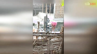 Guy can't take eyes off hot Desi MILF in slinky red dress washing | XXX Video on AllSex.XXX