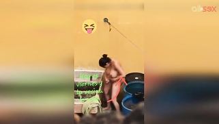 Horny Desi aunty fingering hairy pussy while bathing in a outdoor | XXX Video on AllSex.XXX