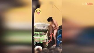Horny Desi aunty fingering hairy pussy while bathing in a outdoor | XXX Video on AllSex.XXX