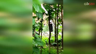 Indian doesn't permit stalker to film her so man has to hide for video