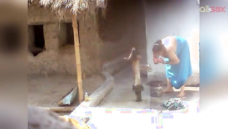 Desi slut washes clothes and flashes big boobs in outdoor XXX video | XXX Video on AllSex.XXX