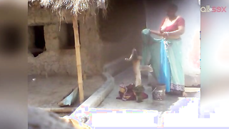 Desi slut washes clothes and flashes big boobs in outdoor XXX video | XXX Video on AllSex.XXX