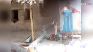 Desi slut washes clothes and flashes big boobs in outdoor XXX video | XXX Video on AllSex.XXX