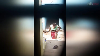 Guy watches Desi MILF performing sex show washing herself outdoors