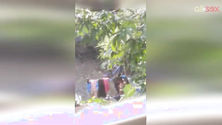 Young man behind camera films how Indian village chicks get naked