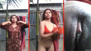 Desi babe with full lips demonstrates new red bra that perfectly fits | XXX Video on AllSex.XXX