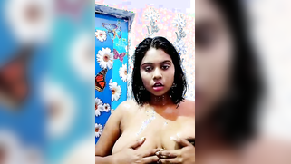 Big Tits Bangladeshi girl striptease show on selfie XXX cam in bathroom | XXX Video on AllSex.XXX