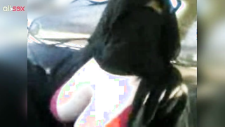 Indian MILF in red bra with hijab exposes natural boobies in the car | XXX Video on AllSex.XXX