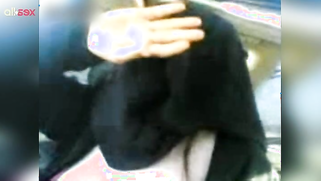 Indian MILF in red bra with hijab exposes natural boobies in the car | XXX Video on AllSex.XXX