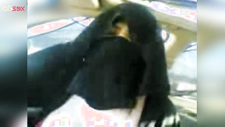 Indian MILF in red bra with hijab exposes natural boobies in the car | XXX Video on AllSex.XXX