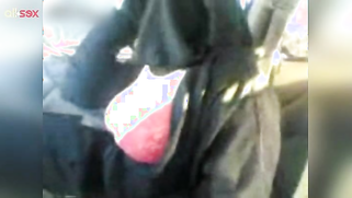 Indian MILF in red bra with hijab exposes natural boobies in the car | XXX Video on AllSex.XXX