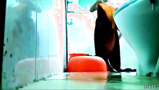 Boy set camera in bathroom to watch Desi slut showing off her boobs