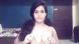 Webcam sex model with long hair tempts viewers with naked body parts | XXX Video on AllSex.XXX