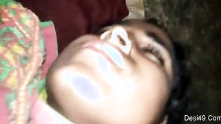 Cameraman has to paw sleeping Desi mom everywhere including breasts