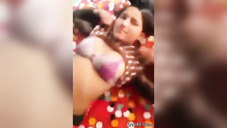 Desi student pulls polka-dot dress up to demonstrate her small tits | XXX Video on AllSex.XXX