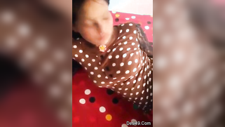 Desi student pulls polka-dot dress up to demonstrate her small tits | XXX Video on AllSex.XXX