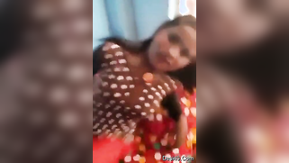 Desi student pulls polka-dot dress up to demonstrate her small tits | XXX Video on AllSex.XXX