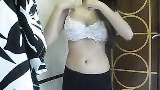 Desi girl feels a little bit shy posing on camera but still gets naked | XXX Video on AllSex.XXX