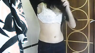 Desi girl feels a little bit shy posing on camera but still gets naked | XXX Video on AllSex.XXX