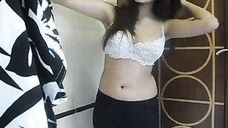 Desi girl feels a little bit shy posing on camera but still gets naked | XXX Video on AllSex.XXX