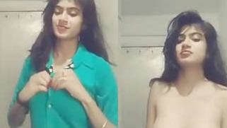 Indian teen unbuttons green shirt and takes it off just like her bra | XXX Video on AllSex.XXX