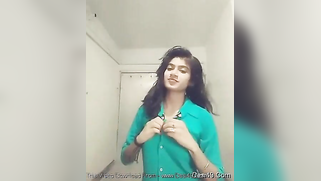 Indian teen unbuttons green shirt and takes it off just like her bra | XXX Video on AllSex.XXX