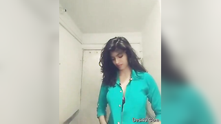 Indian teen unbuttons green shirt and takes it off just like her bra | XXX Video on AllSex.XXX