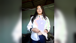 Girl with glasses from India is sex performer who takes boobies out | XXX Video on AllSex.XXX