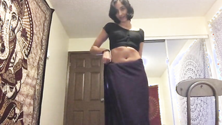 Skinny Indian babe opens top and pinches nipples on small boobs on cam | XXX Video on AllSex.XXX