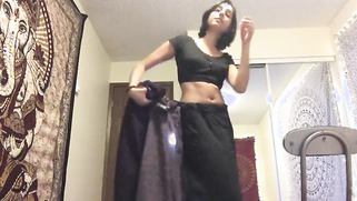 Skinny Indian babe opens top and pinches nipples on small boobs on cam | XXX Video on AllSex.XXX