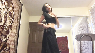 Skinny Indian babe opens top and pinches nipples on small boobs on cam | XXX Video on AllSex.XXX