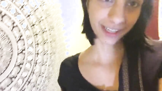 Skinny Indian babe opens top and pinches nipples on small boobs on cam | XXX Video on AllSex.XXX