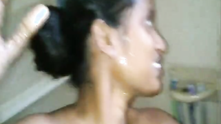 Desi wife takes a shower and sees hubby who is ready for porn fun