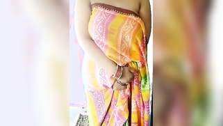 Woman in a colored dress teases Desi guys revealing big breast | XXX Video on AllSex.XXX