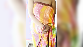 Woman in a colored dress teases Desi guys revealing big breast | XXX Video on AllSex.XXX