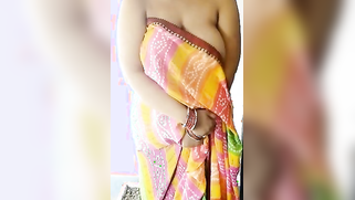 Woman in a colored dress teases Desi guys revealing big breast | XXX Video on AllSex.XXX