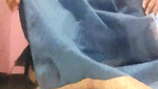 Amateur porn video where Desi MILF lifts blue dress to play with pussy | XXX Video on AllSex.XXX