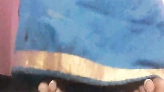 Amateur porn video where Desi MILF lifts blue dress to play with pussy | XXX Video on AllSex.XXX