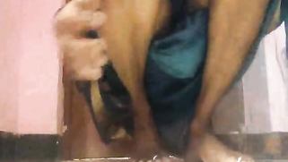 Amateur porn video where Desi MILF lifts blue dress to play with pussy | XXX Video on AllSex.XXX