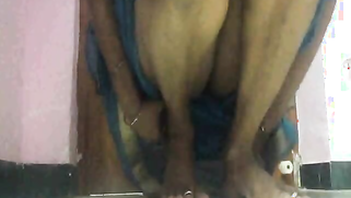 Amateur porn video where Desi MILF lifts blue dress to play with pussy | XXX Video on AllSex.XXX