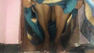 Amateur porn video where Desi MILF lifts blue dress to play with pussy | XXX Video on AllSex.XXX